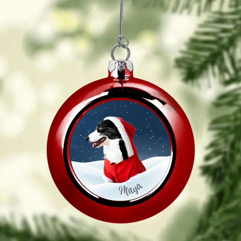 Personalisierte Christbaumkugel - Schnee