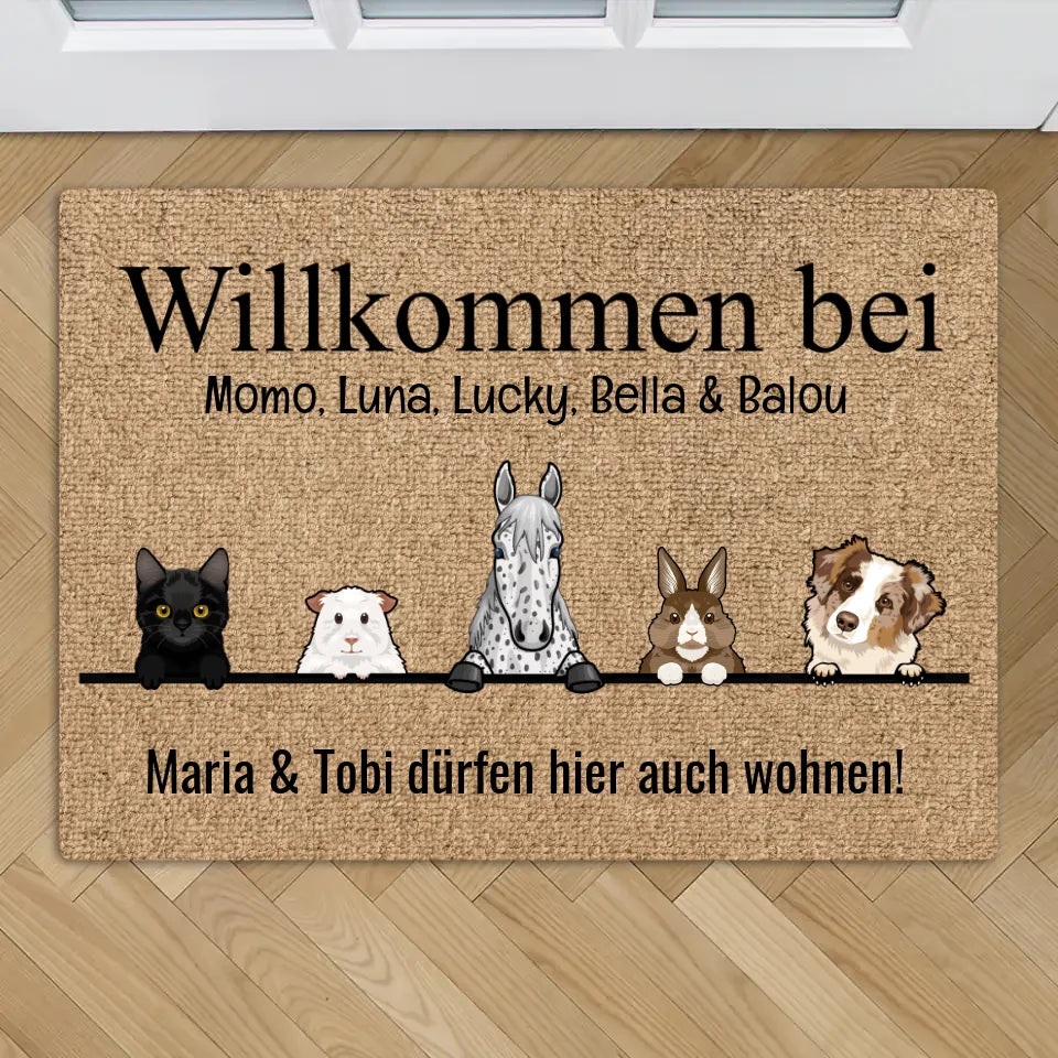 Alle meine Fellnasen - Individuelle Fußmatte