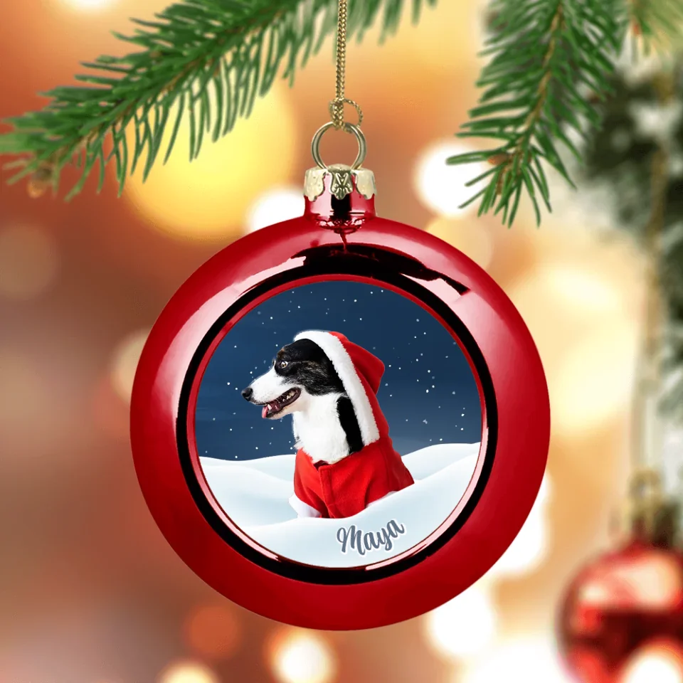 Personalisierte Christbaumkugel - Schnee