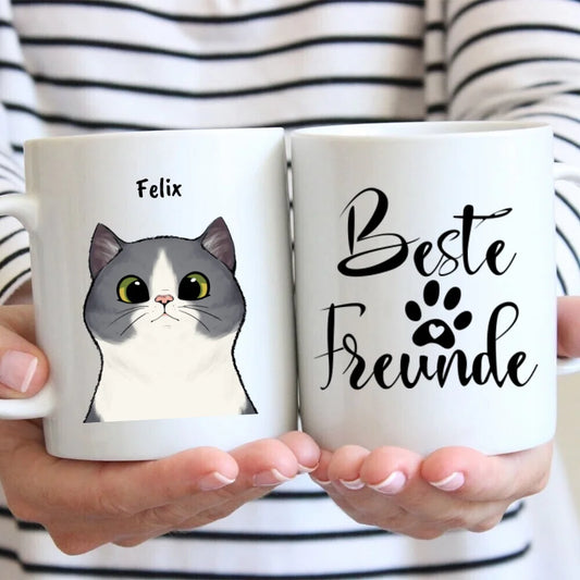 Neugierige Katzen - Individuelle Tasse