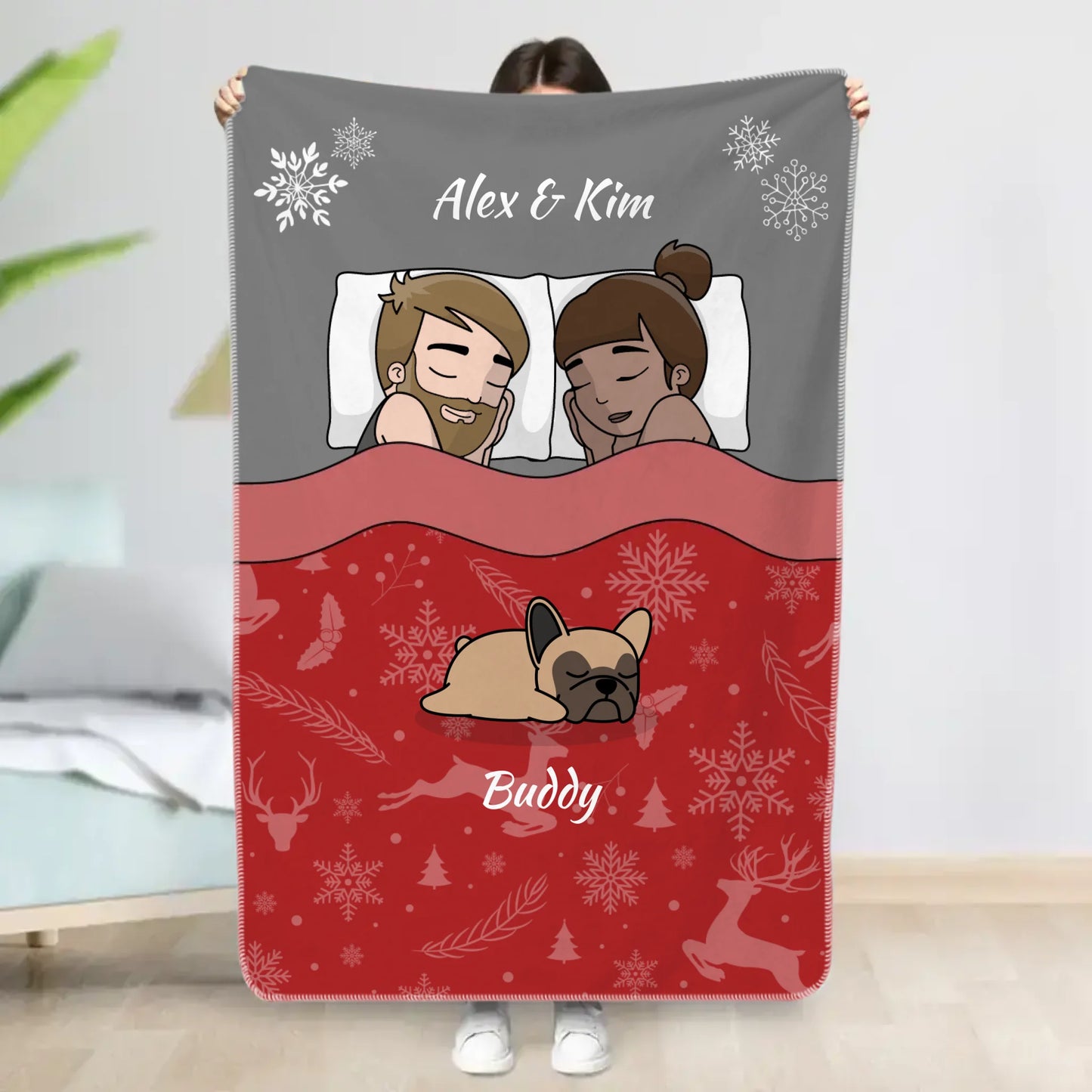 Weihnachtliche Kuschelzeit mit Fellnasen - Individuelle Decke