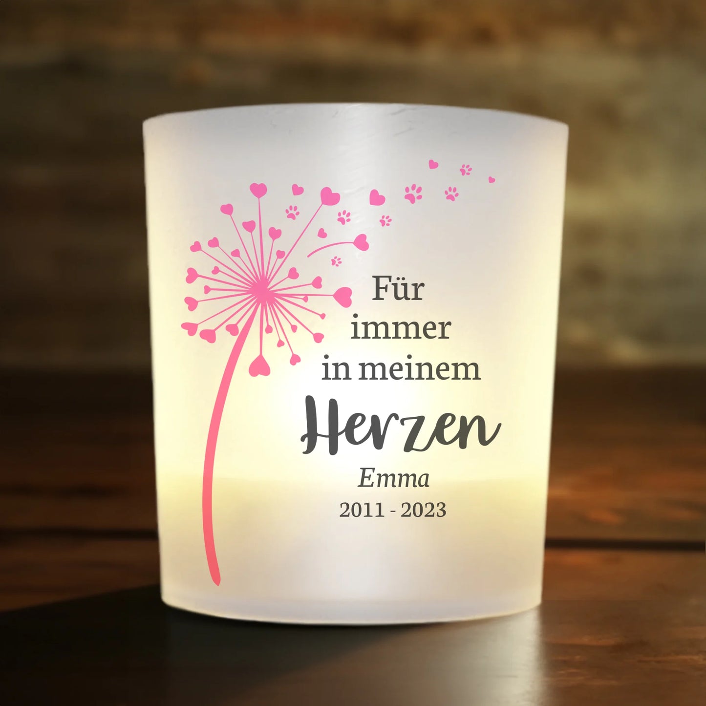 Für immer in meinem Herzen - Individuelles Teelicht