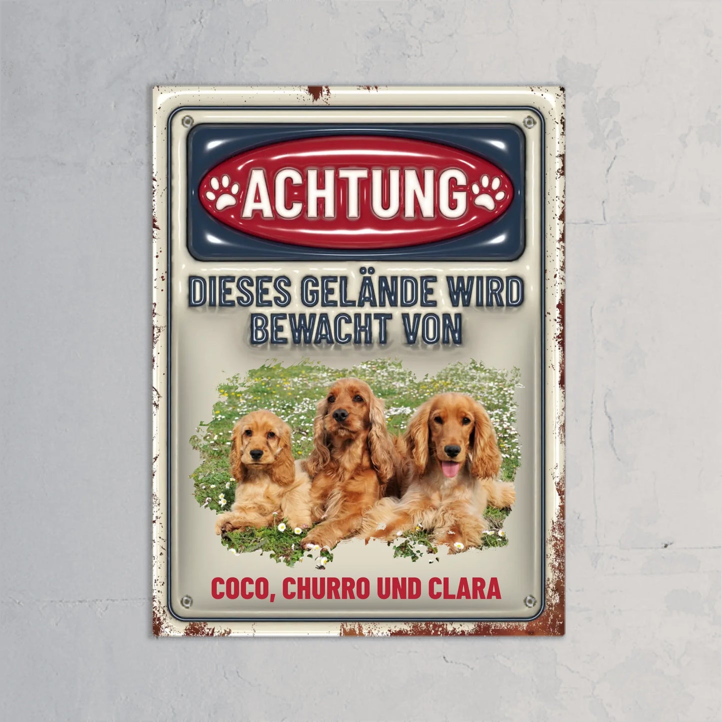 Achtung (3D Optik) - Individuelles Türschild