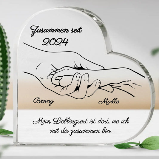 Hand und Pfote - Individuelles Glasherz