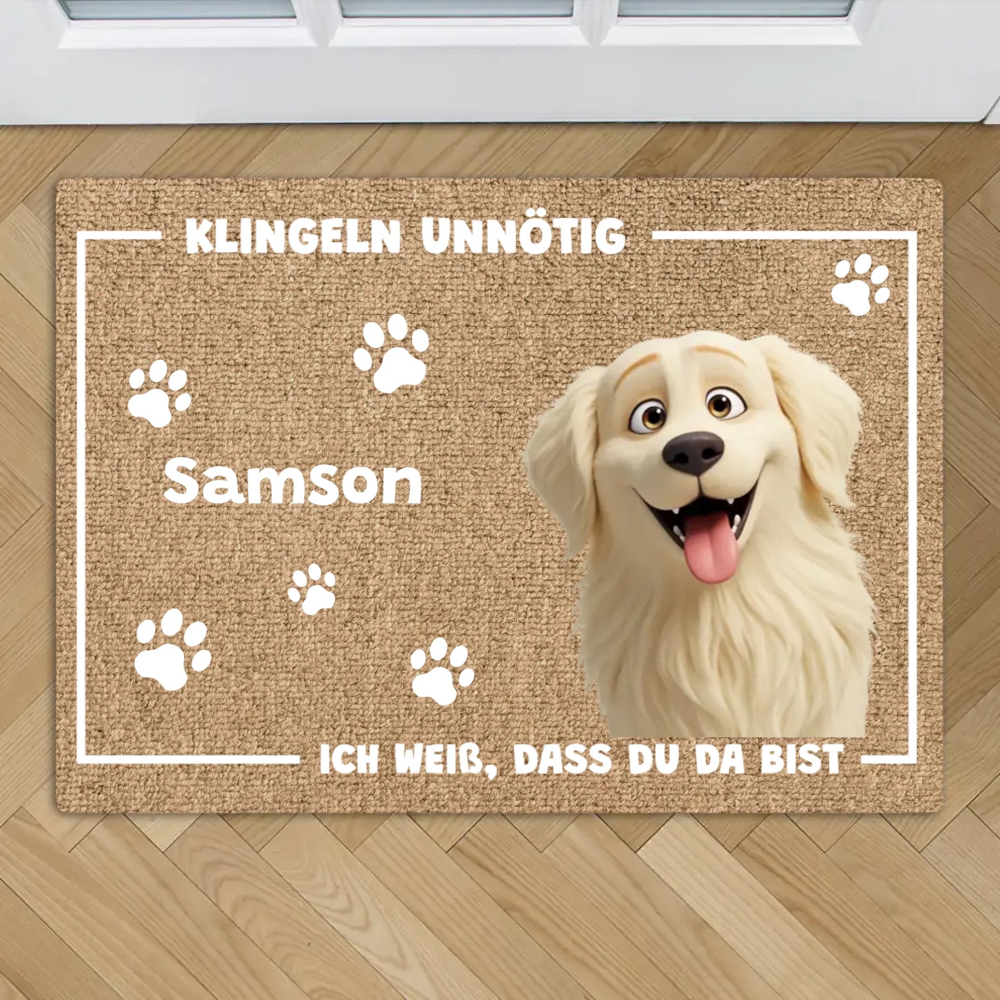 Klingeln ist unnötig - Individuelle Fußmatte