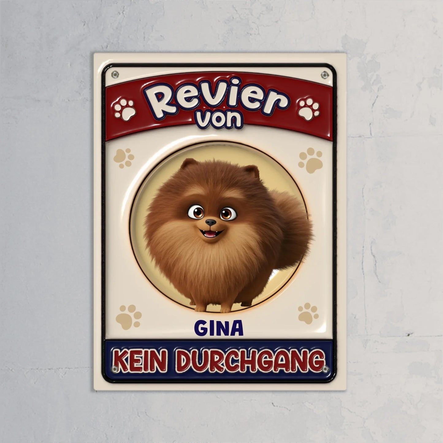 Revier von (3D Optik) - Individuelles Türschild