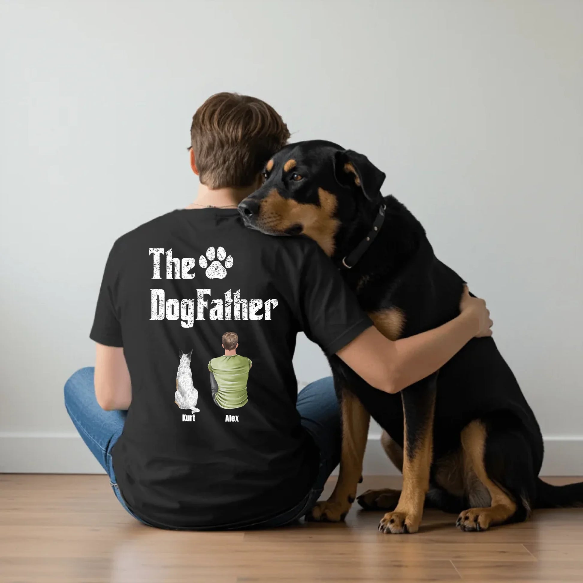 Man sitting with dog - Black