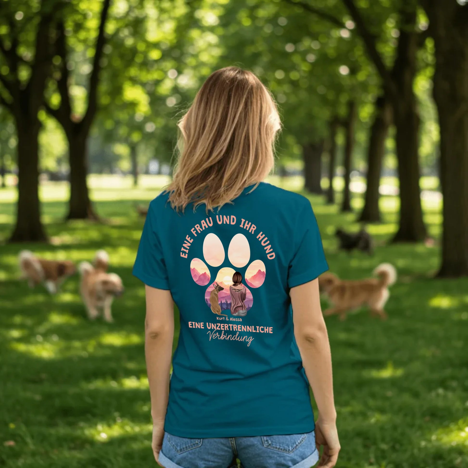 Woman in dog park - Petrol-min