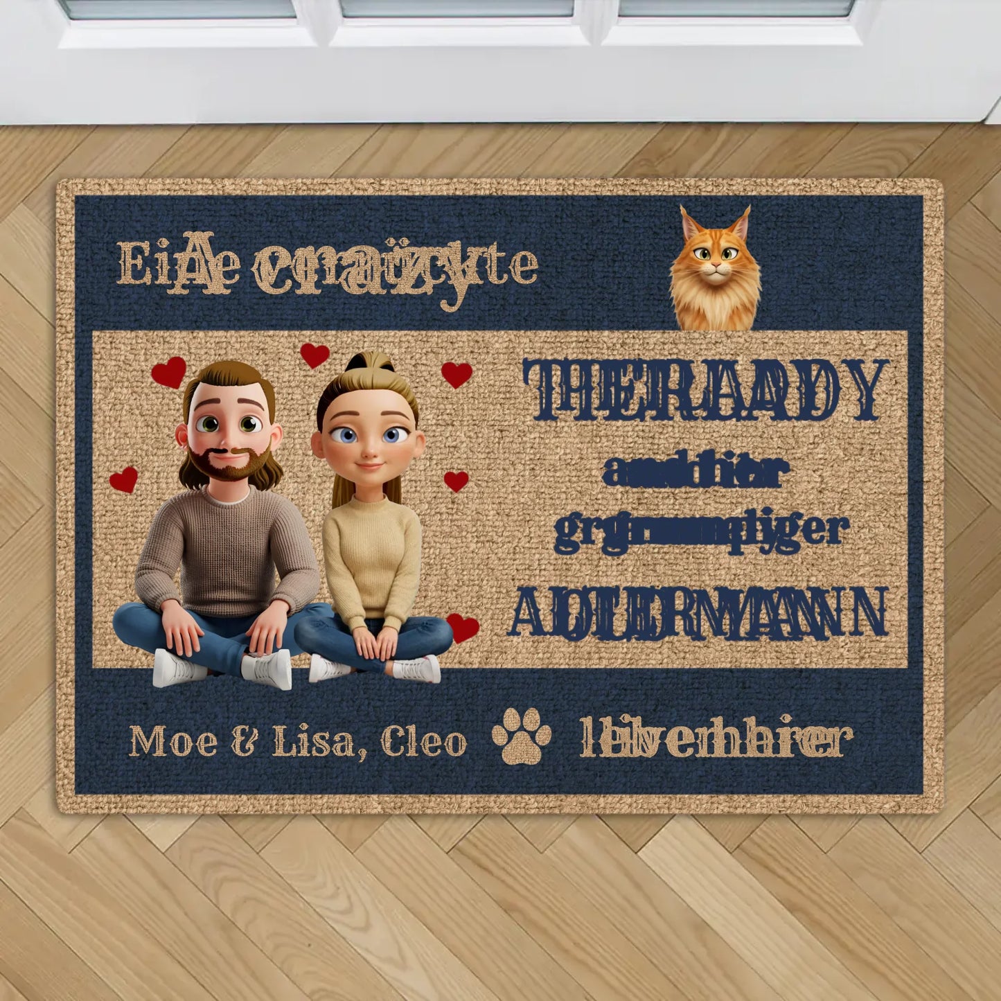 Die Tierlady und ihr Mann - Individuelle Fußmatte