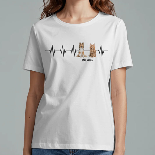 Herzschlag Haustiere - Individuelles T-Shirt