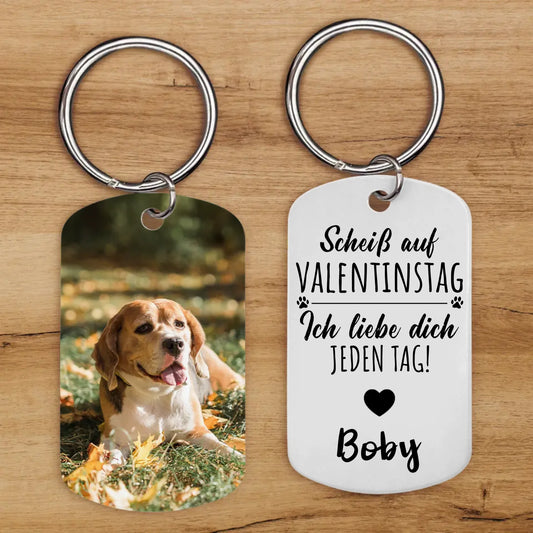 Jeden Tag - Individueller Dog Tag Schlüsselanhänger