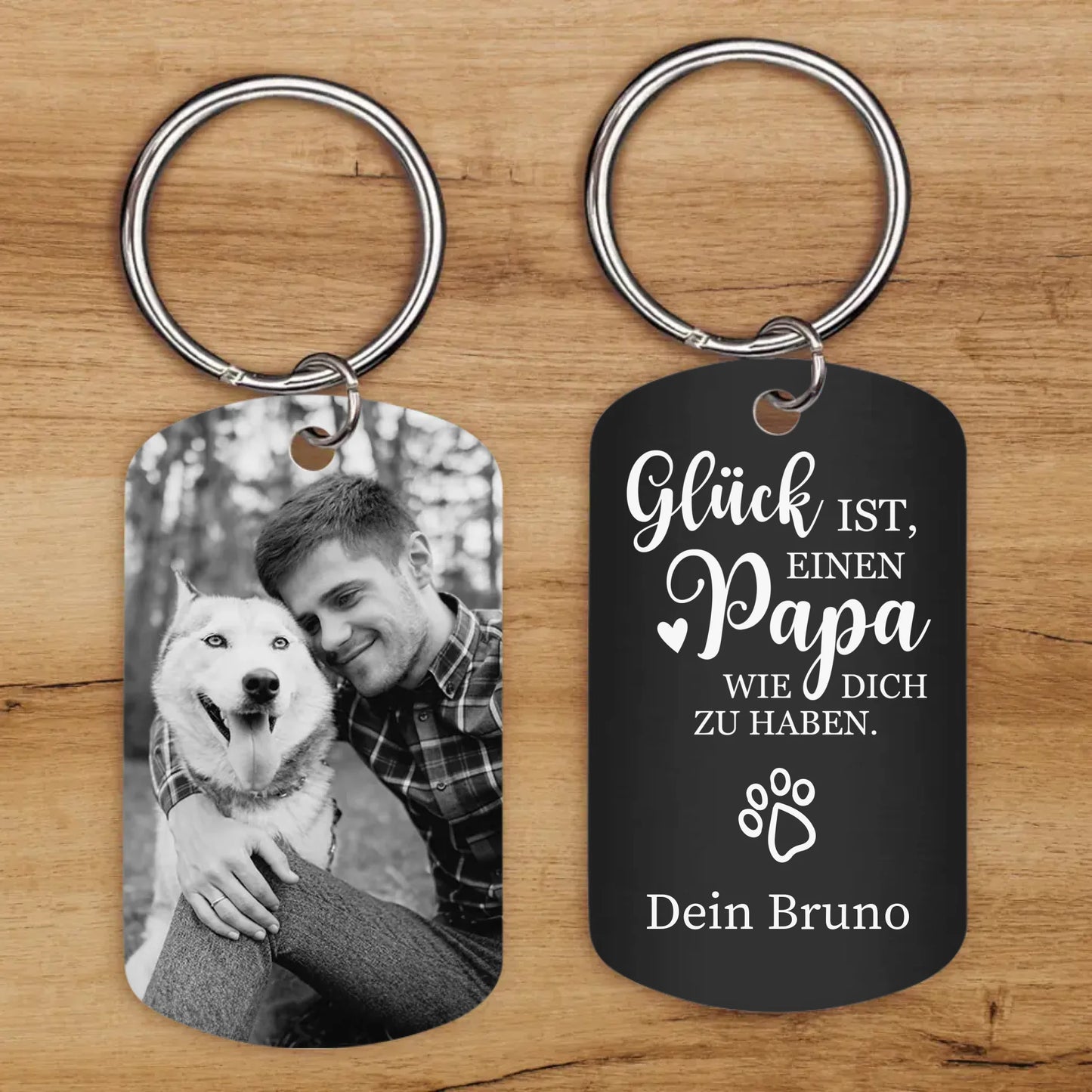 Glück ist - Individueller Dog Tag Schlüsselanhänger