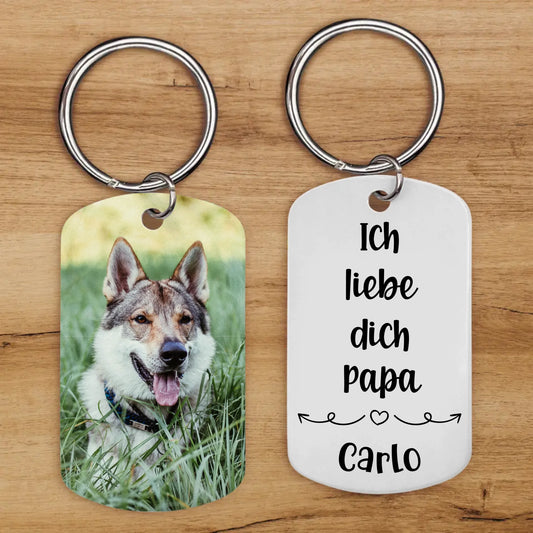 Ich liebe dich - Individueller Dog Tag Schlüsselanhänger