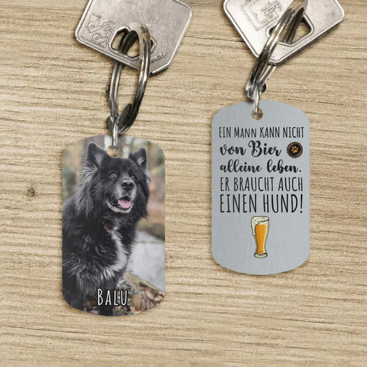Bier & Haustier - Individueller Dog Tag Schlüsselanhänger