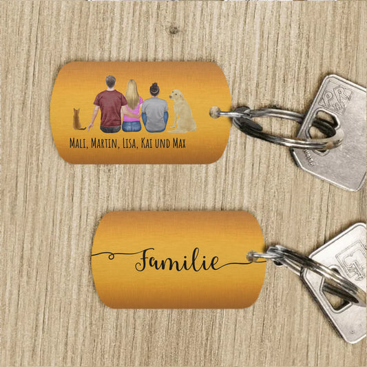 Familie - Individueller Dog Tag Schlüsselanhänger