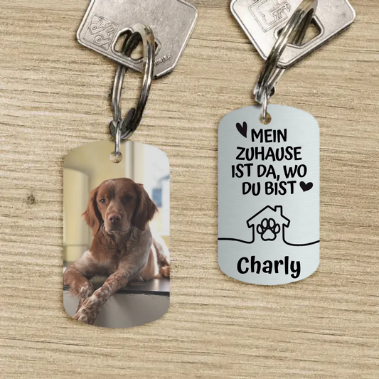 Mein Zuhause - Individueller Dog Tag Schlüsselanhänger