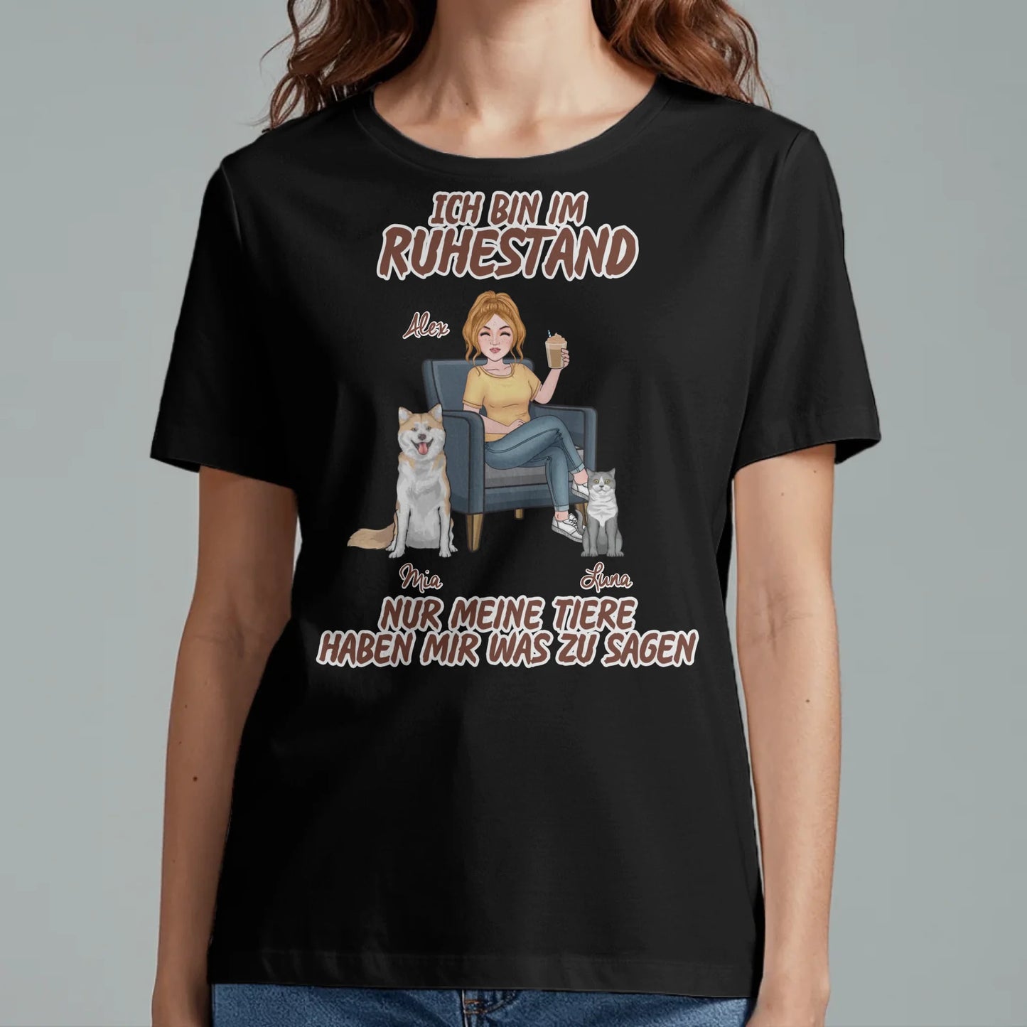 Mit Tier im Ruhestand - Individuelles T-shirt