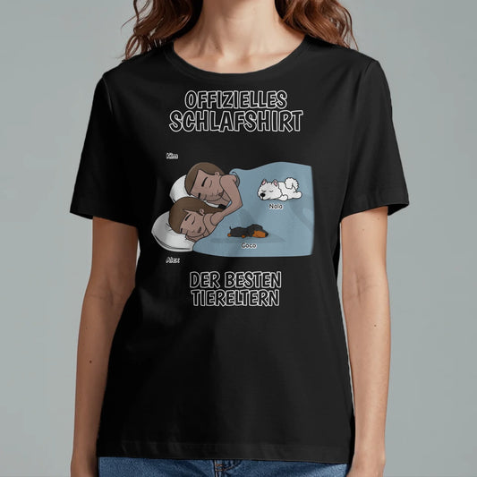 Schlafshirt beste Tiereltern - Individuelles T-Shirt