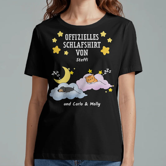 Schlafshirt mit schläfrigem Haustier - Individuelles T-Shirt