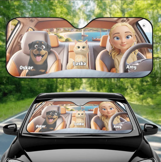 Cartoon - Individueller Autosonnenschutz