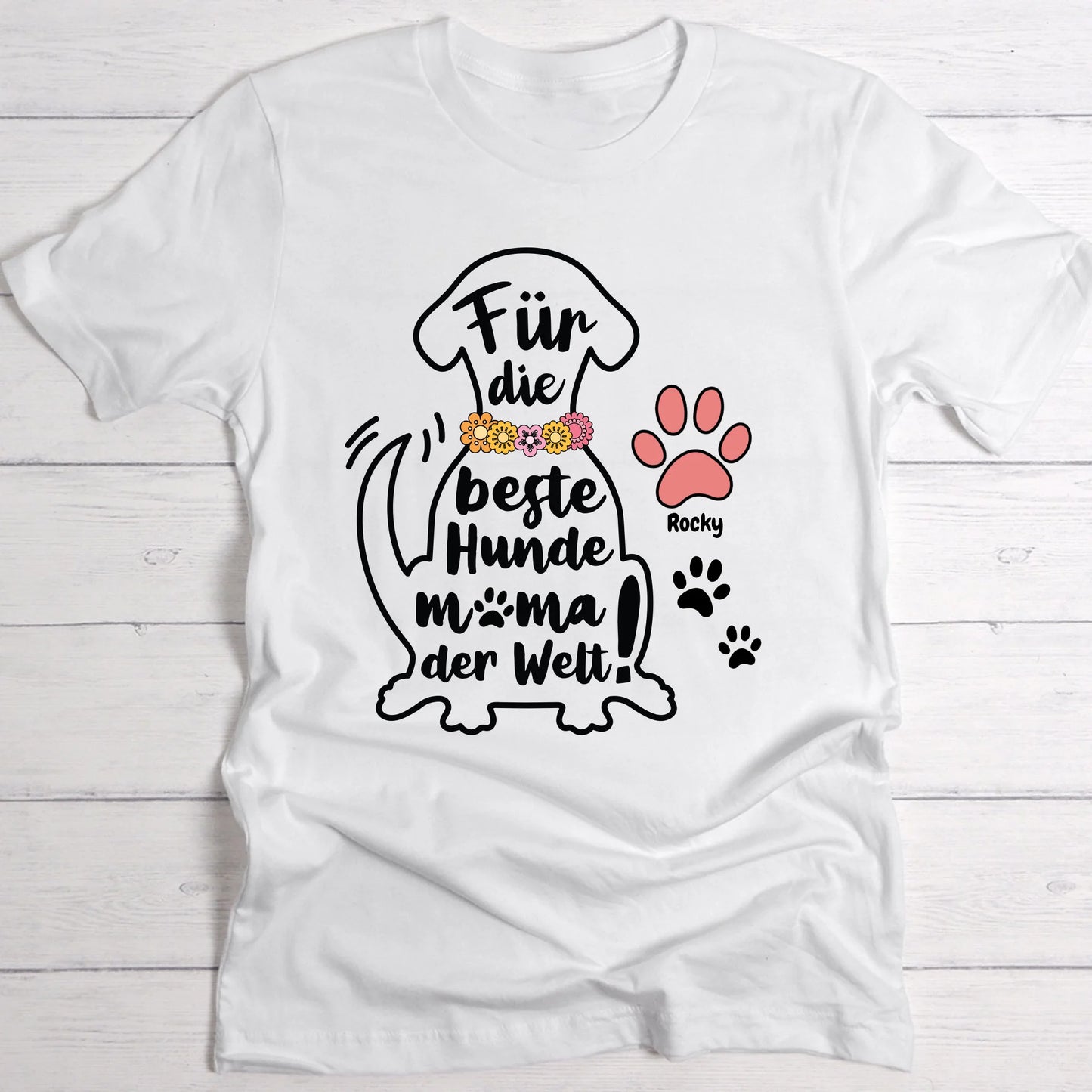Beste Hundemama - Individuelles T-Shirt