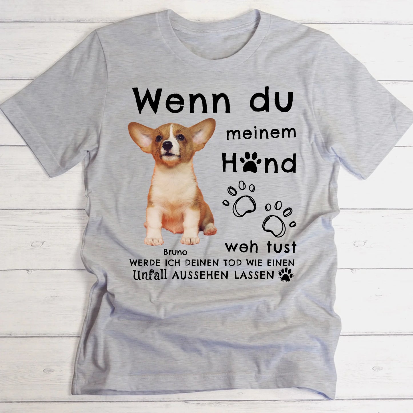 Wenn du meinem Tier weh tust - Individuelles T-Shirt