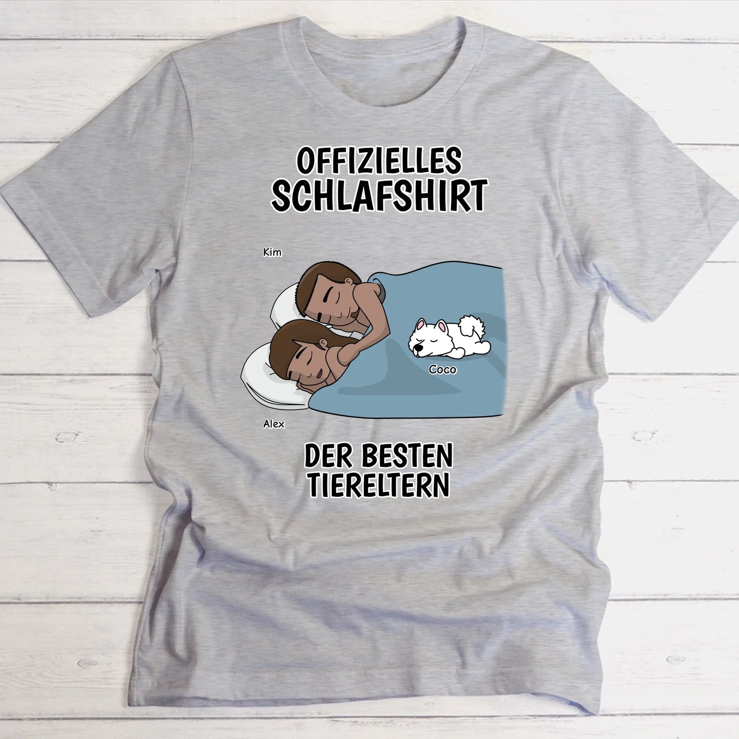 Schlafshirt beste Tiereltern - Individuelles T-Shirt