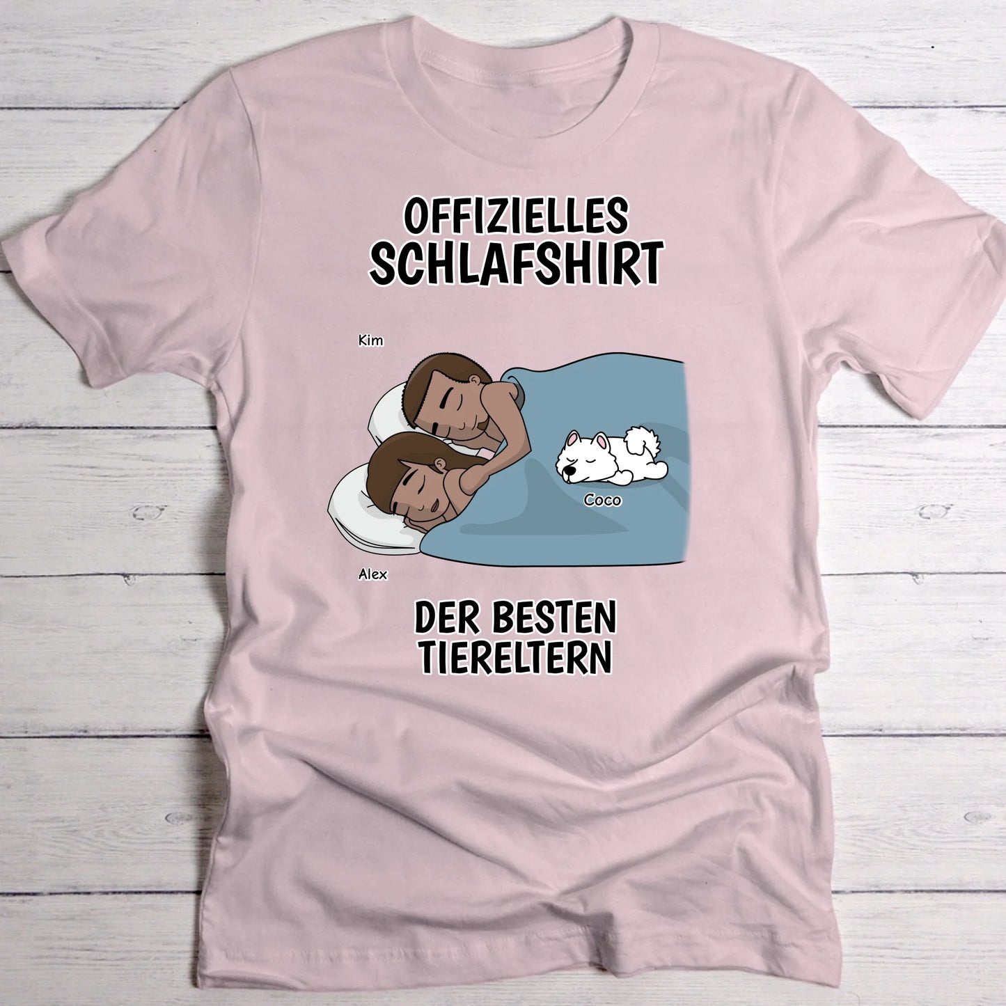 Schlafshirt beste Tiereltern - Individuelles T-Shirt