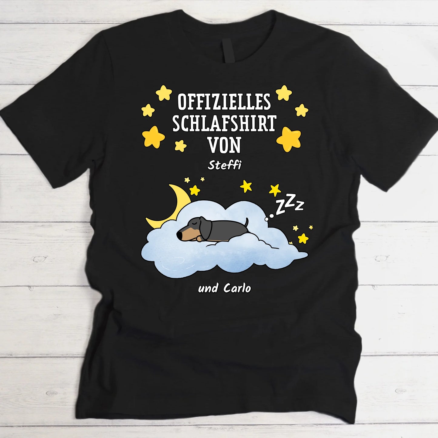 Schlafshirt mit schläfrigem Haustier - Individuelles T-Shirt