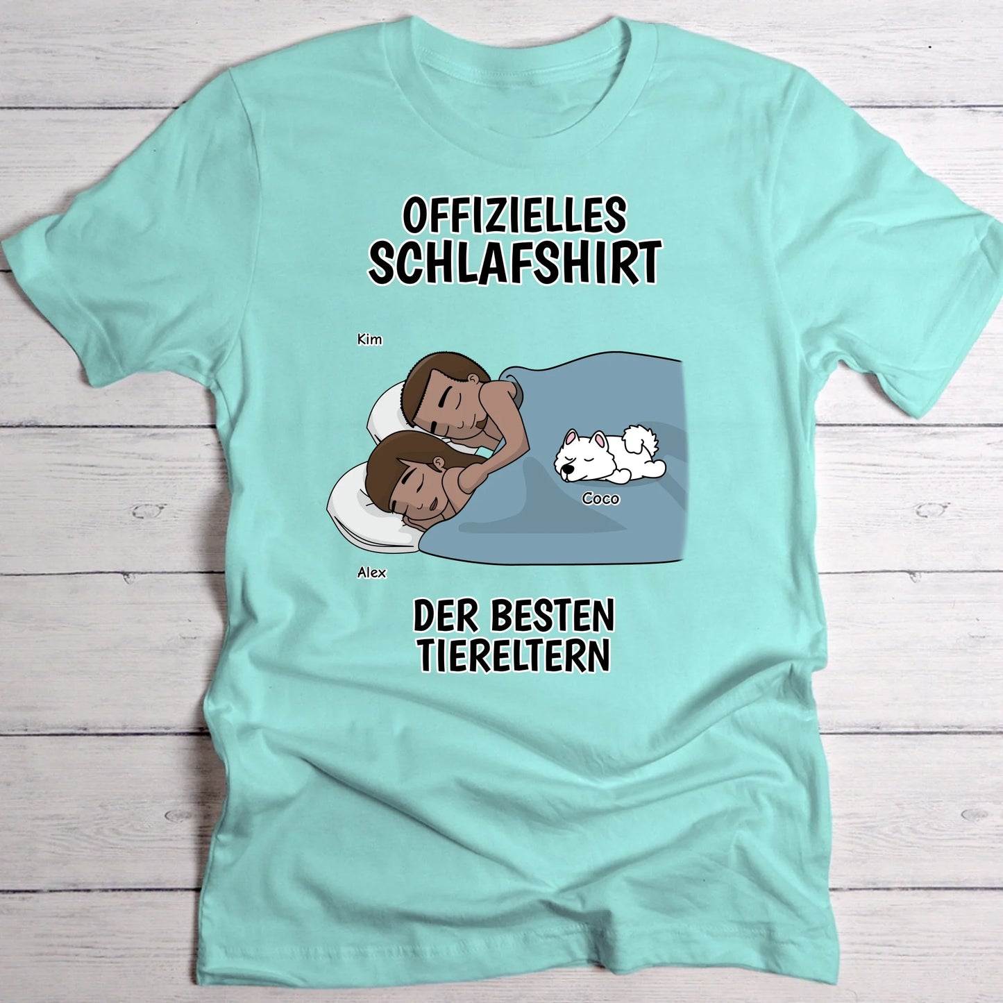 Schlafshirt beste Tiereltern - Individuelles T-Shirt