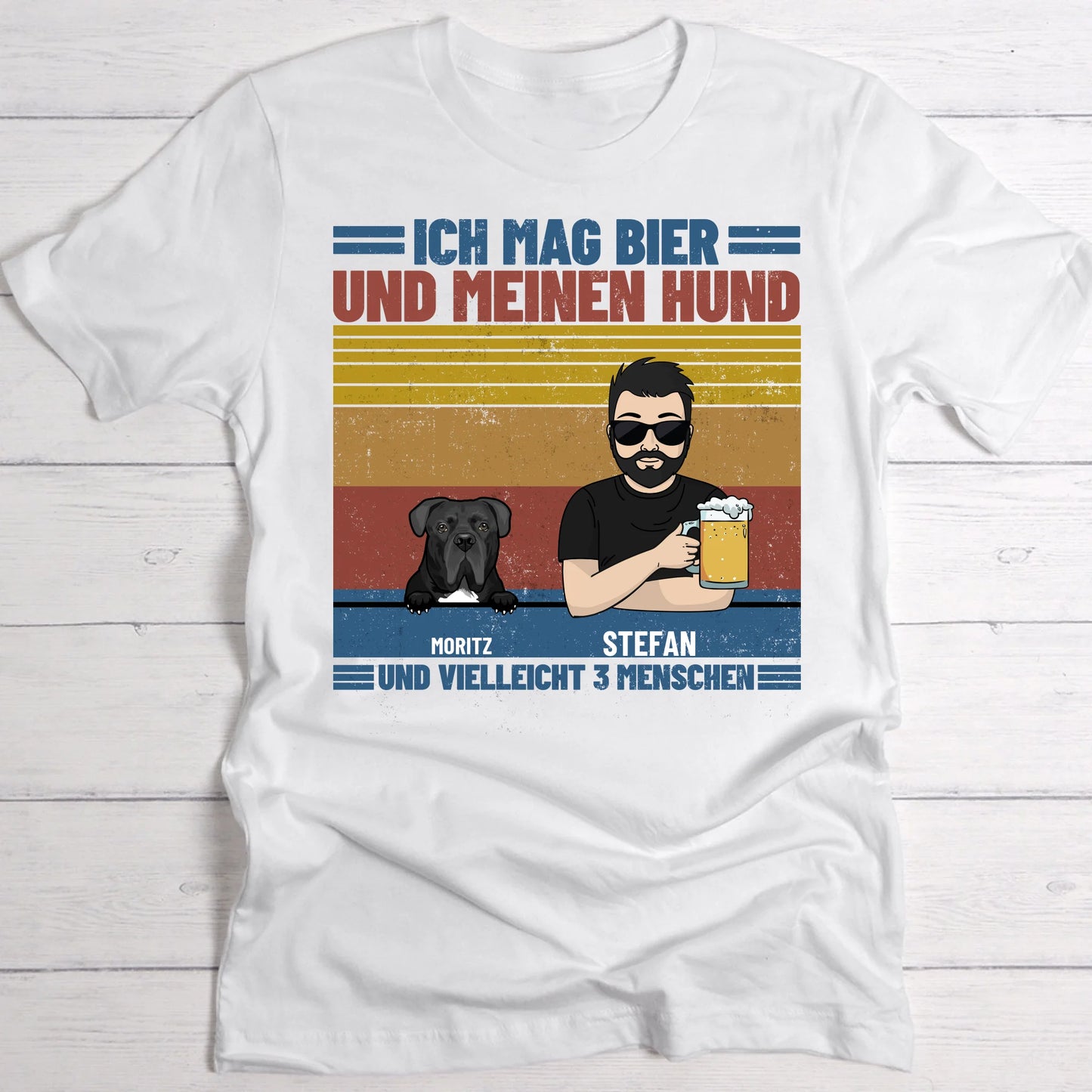 Ich mag Bier und meine Haustiere - Individuelles T-Shirt