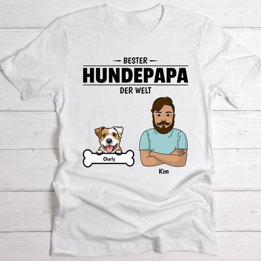 Bester Hundepapa der Welt - Individuelles T-Shirt