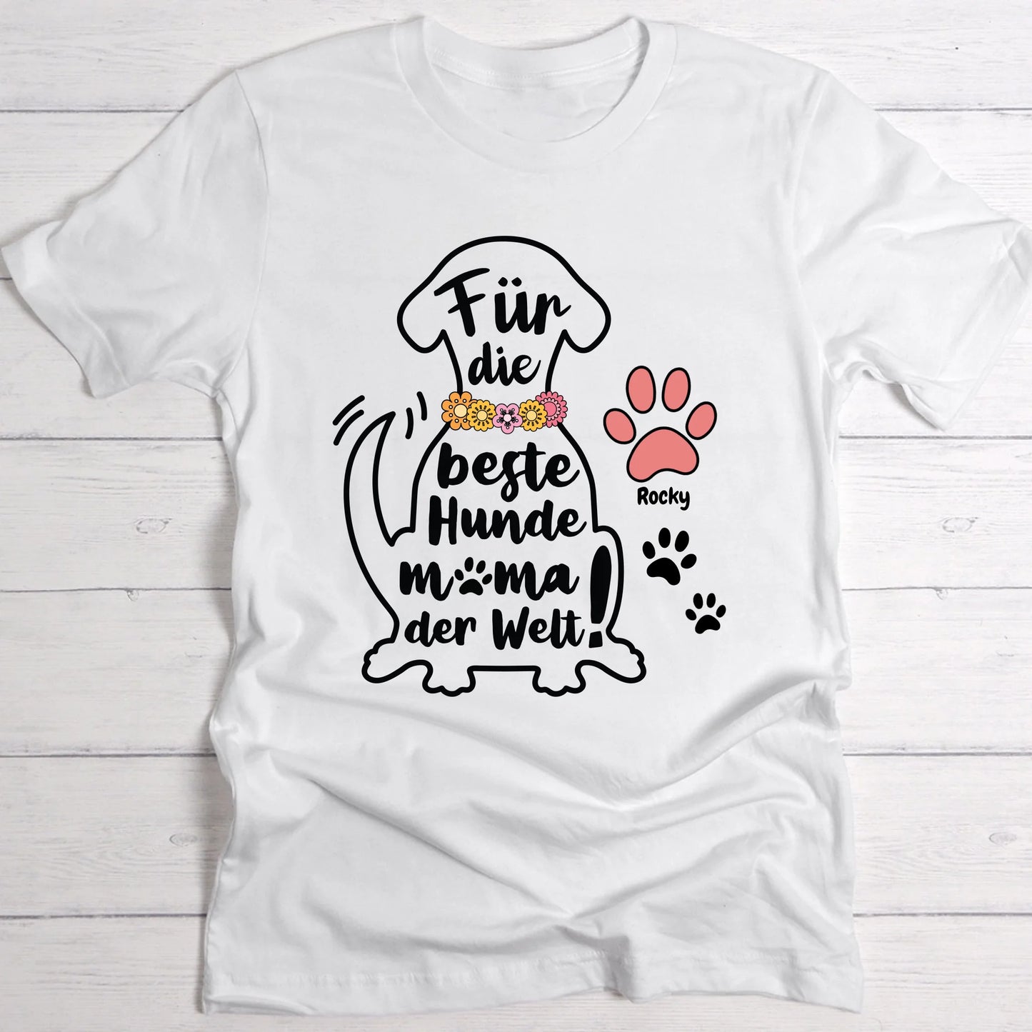 Beste Hundemama - Individuelles T-Shirt