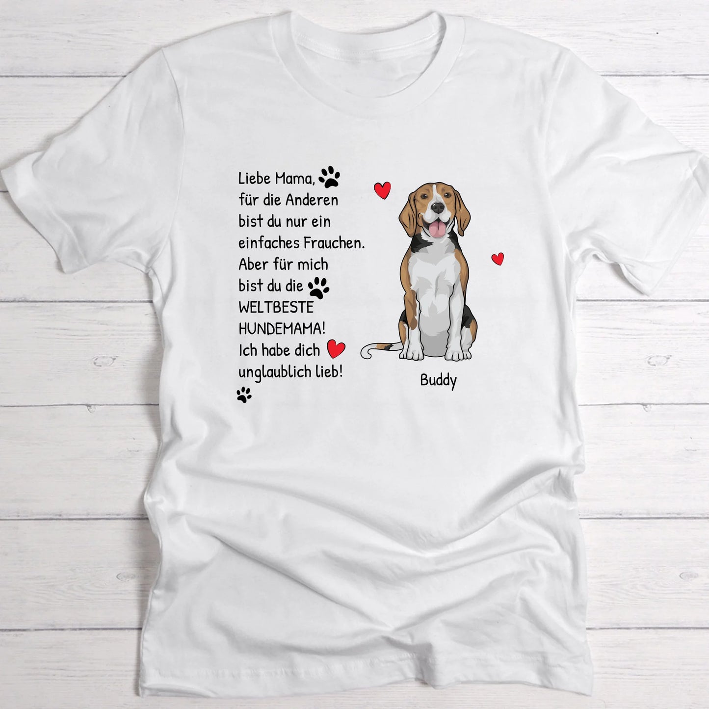 Die weltbeste Hundemama - Individuelles T-Shirt