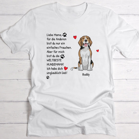 Die weltbeste Hundemama - Individuelles T-Shirt