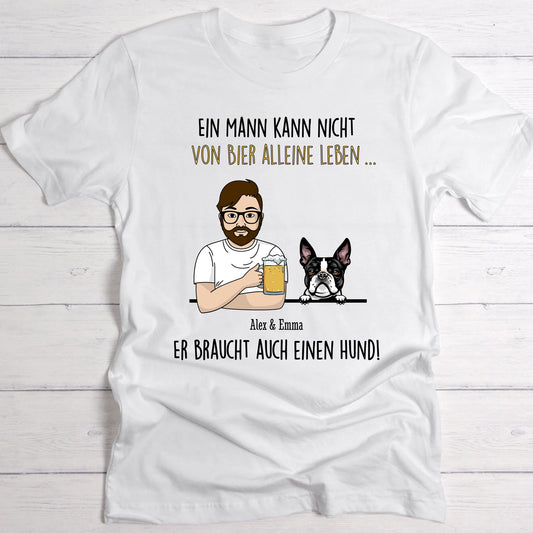 Bier mit dem Hund - Individuelles T-Shirt