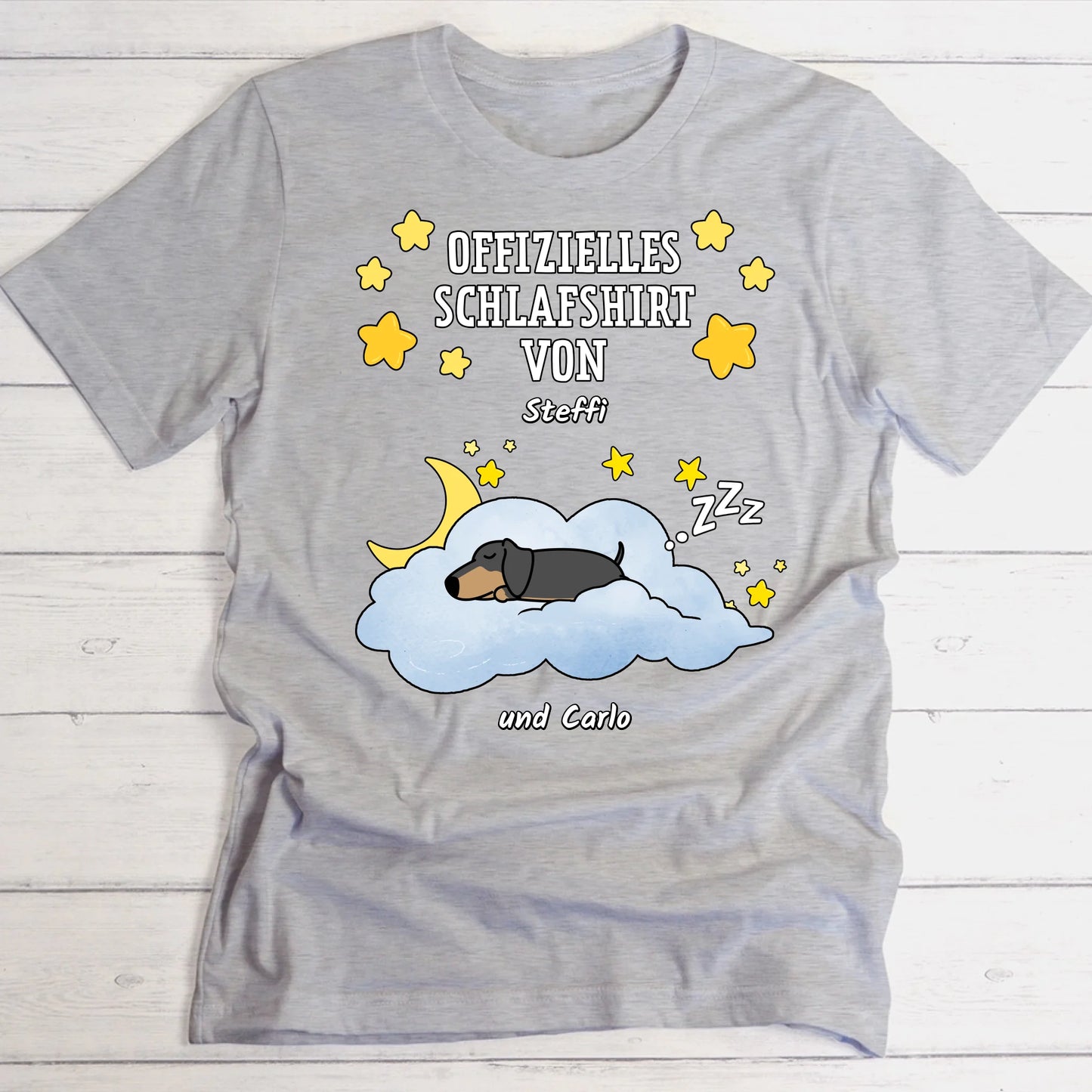 Schlafshirt mit schläfrigem Haustier - Individuelles T-Shirt