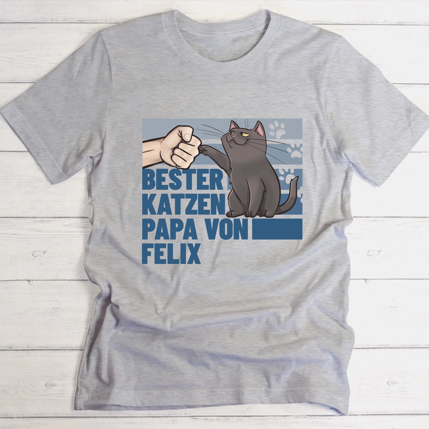 Bester Katzenpapa von … - Individuelles T-Shirt