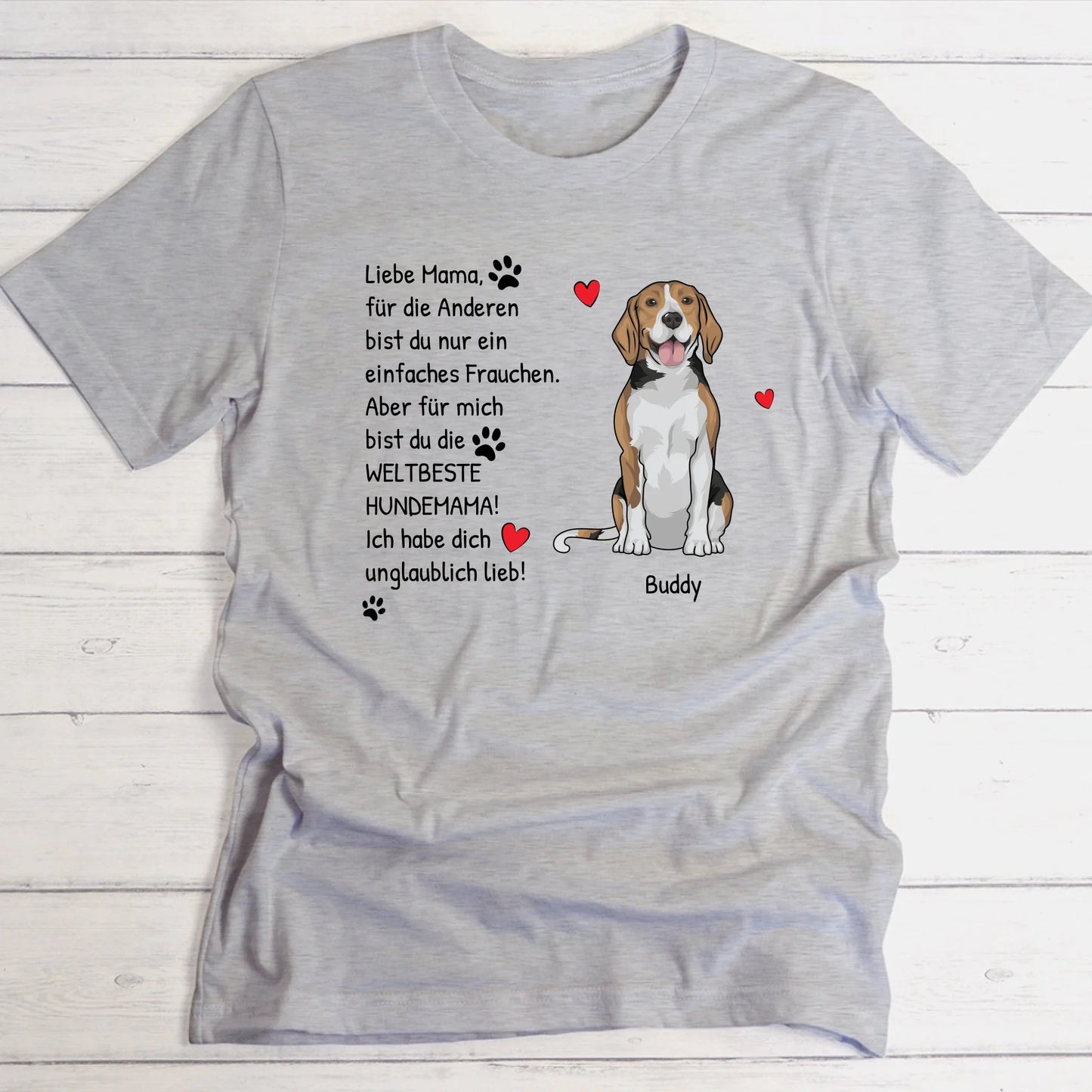 Die weltbeste Hundemama - Individuelles T-Shirt