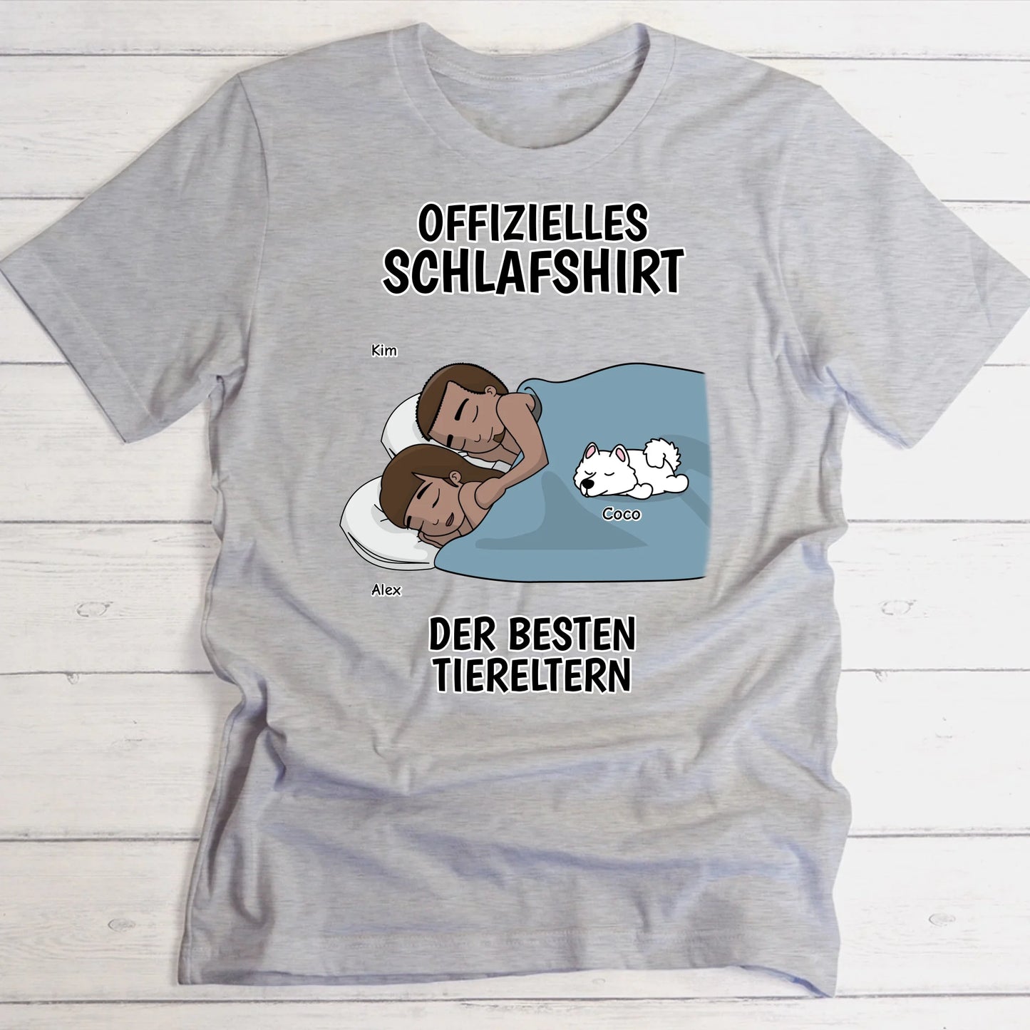 Schlafshirt beste Tiereltern - Individuelles T-Shirt