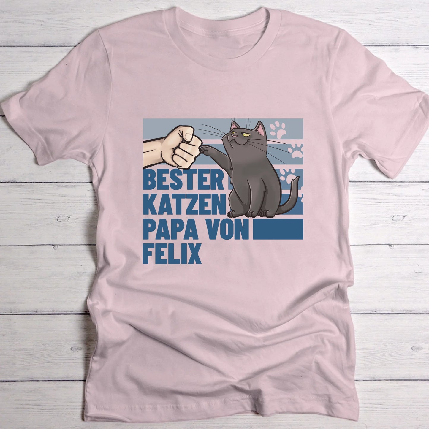 Bester Katzenpapa von … - Individuelles T-Shirt