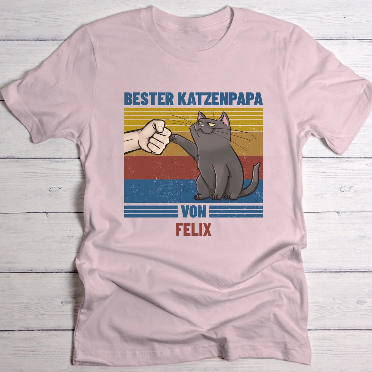 Bester Katzenvater von … - Individuelles T-Shirt