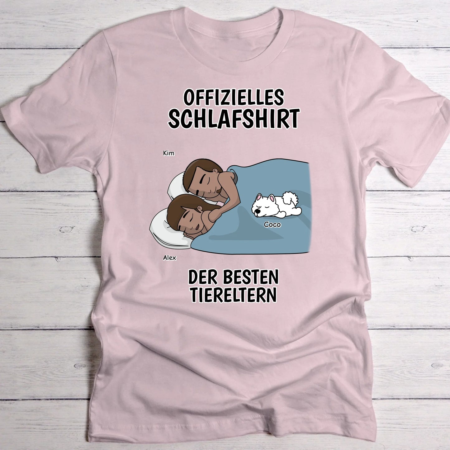 Schlafshirt beste Tiereltern - Individuelles T-Shirt