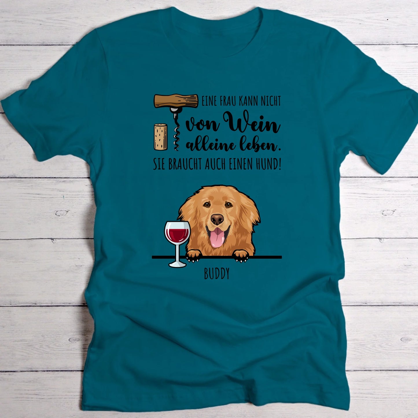Wein & Wuff - Individuelles T-Shirt