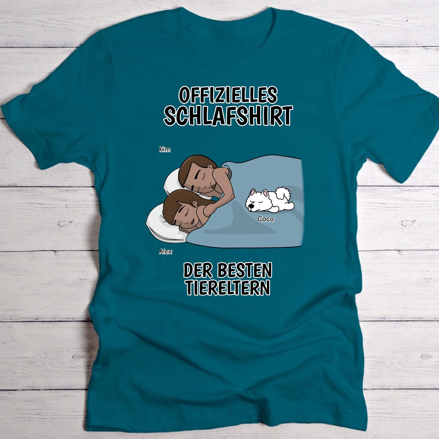 Schlafshirt beste Tiereltern - Individuelles T-Shirt