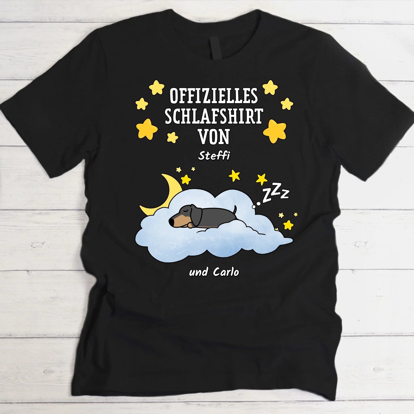Schlafshirt mit schläfrigem Haustier - Individuelles T-Shirt