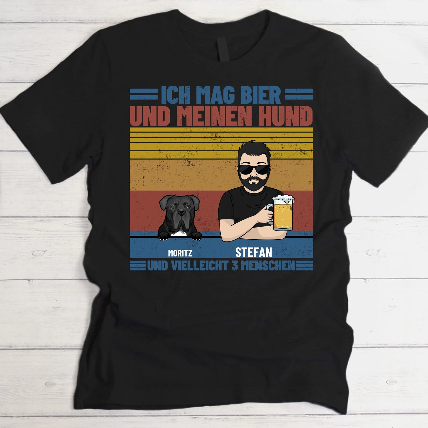 Ich mag Bier und meine Haustiere - Individuelles T-Shirt