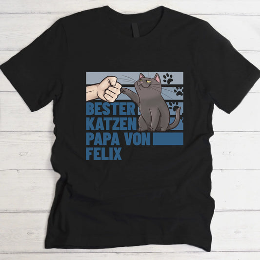 Bester Katzenpapa von … - Individuelles T-Shirt