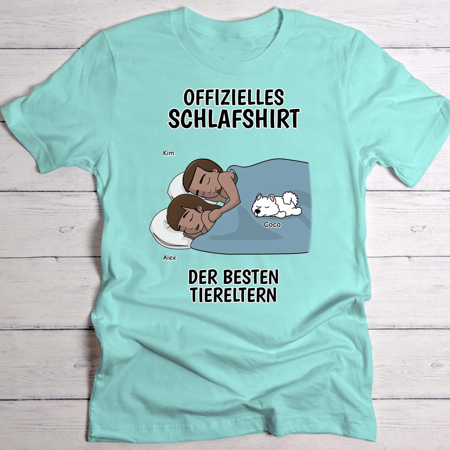 Schlafshirt beste Tiereltern - Individuelles T-Shirt