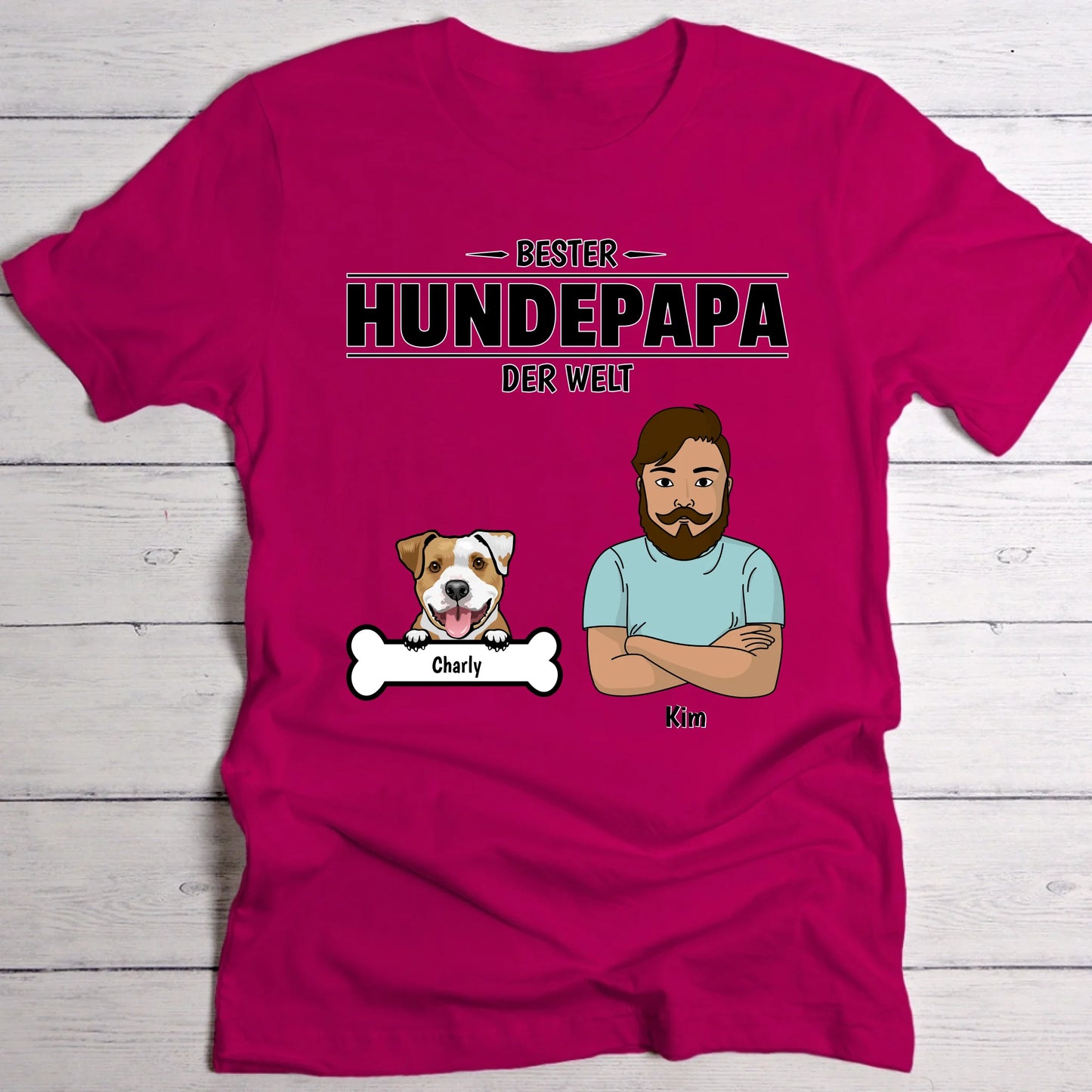 Bester Hundepapa der Welt - Individuelles T-Shirt
